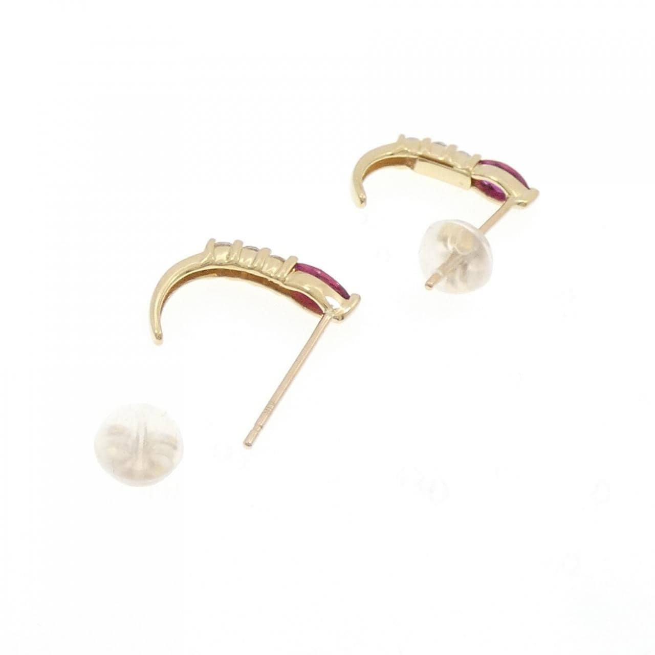 K18YG ruby earrings
