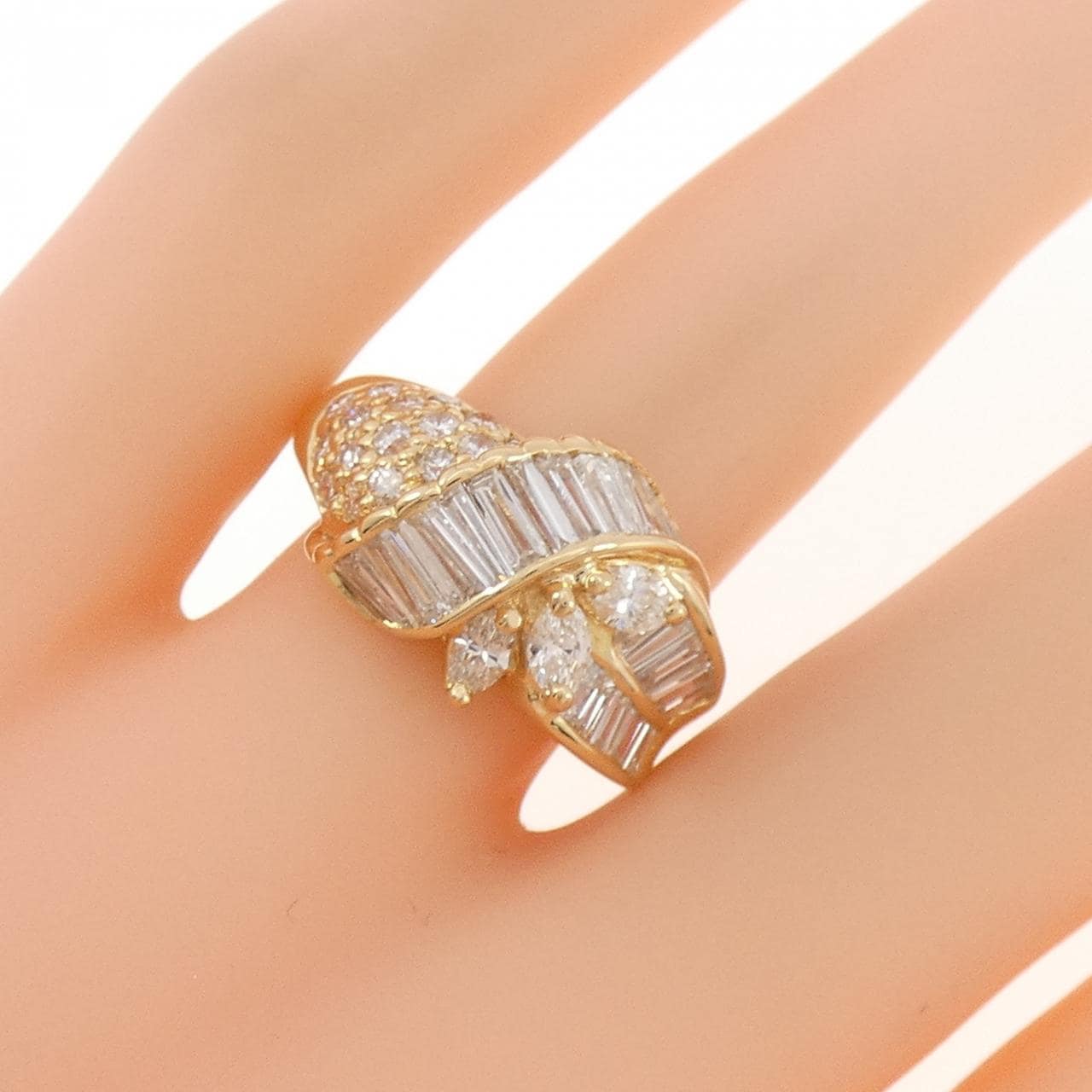 K18YG ダイヤモンド リング 2.03CT