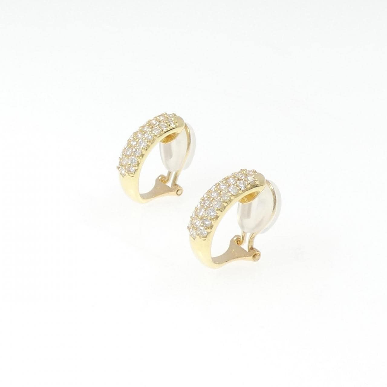 K18YG Pave Diamond Earrings 1.00CT