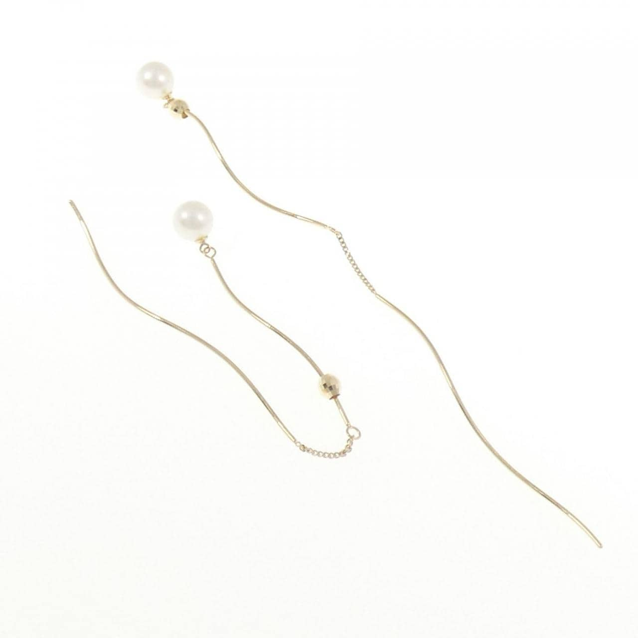 K10YG freshwater pearl earrings 5.3mm