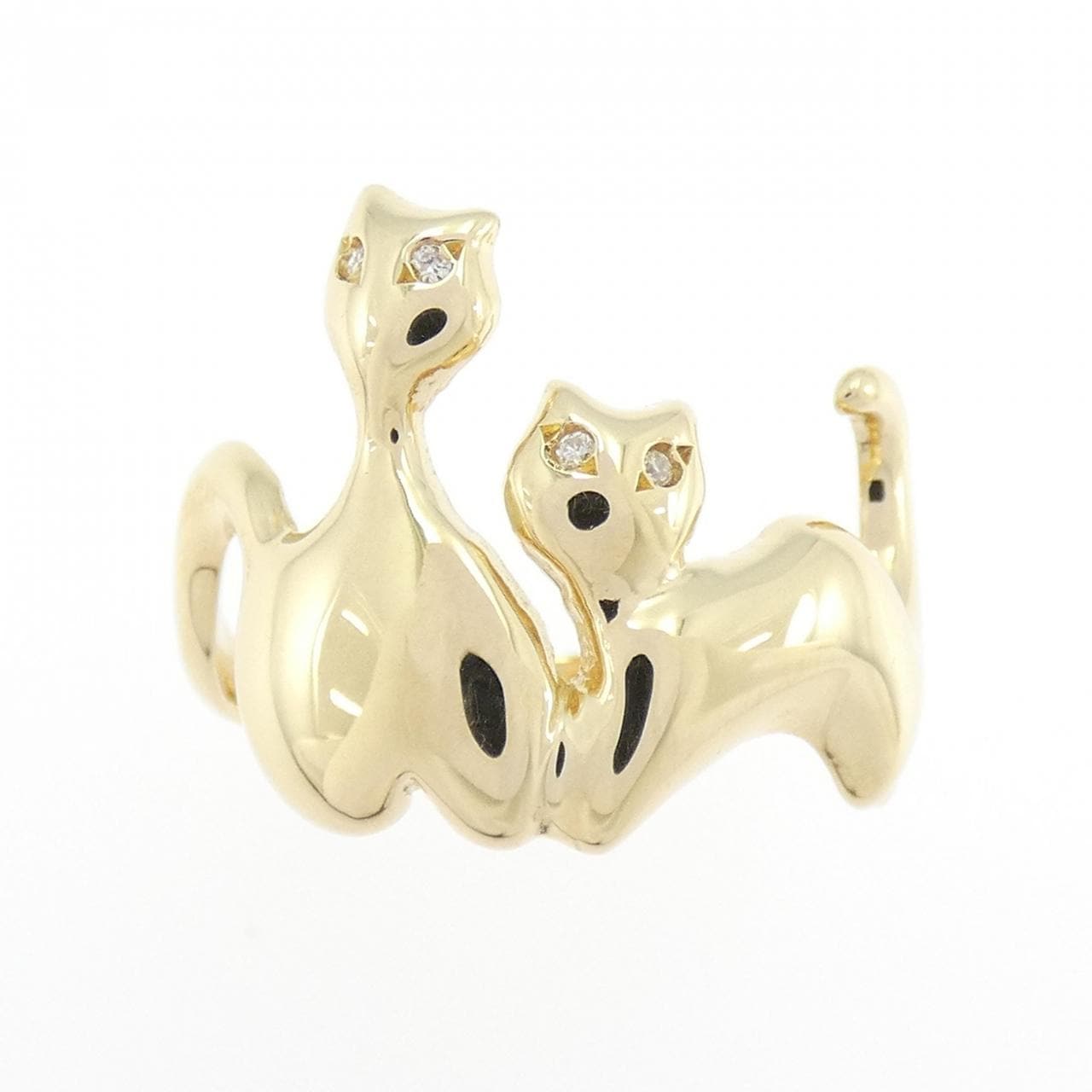 K18YG キャット ダイヤモンド リング 0.01CT