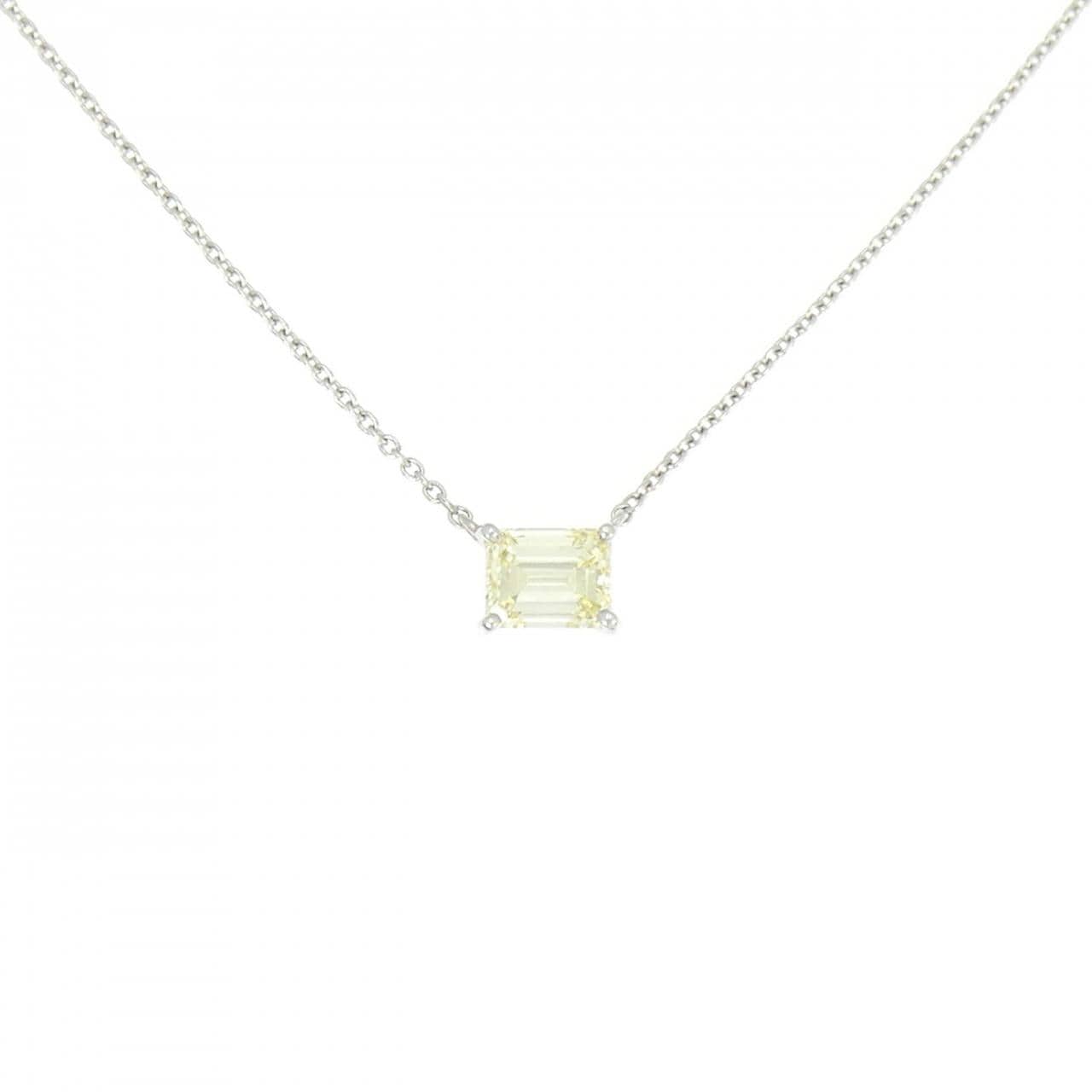 PT900/PT850 ダイヤモンド ネックレス 0.544CT FLY VS1 エメラルドカット