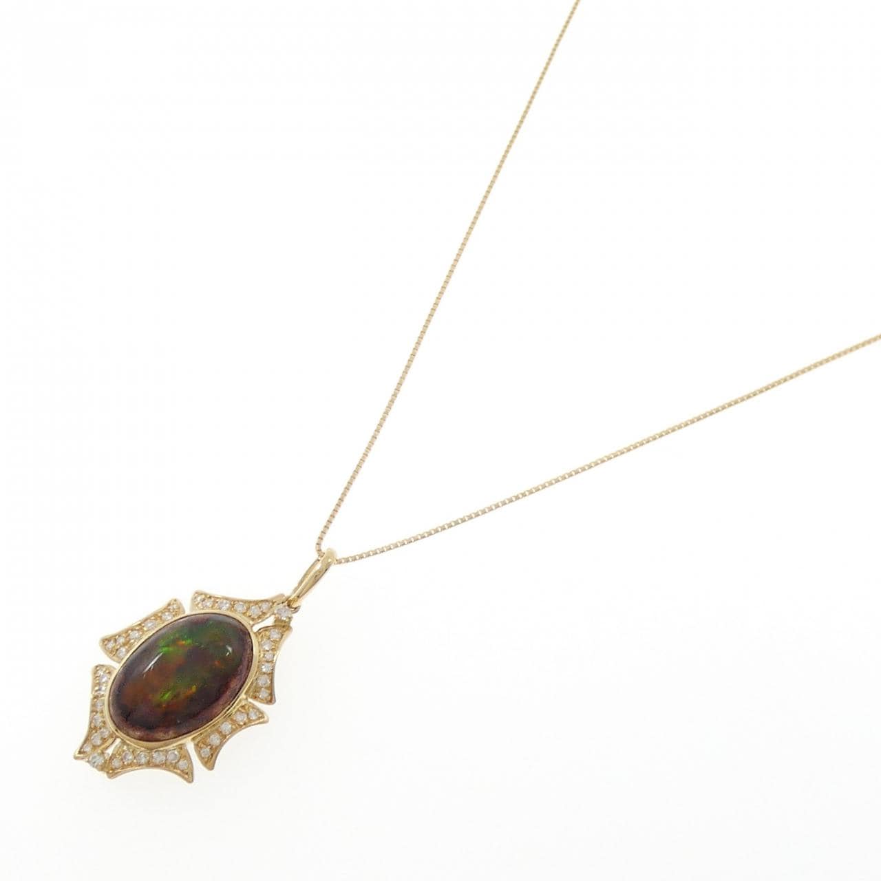 K18YG アイアンオパール ネックレス 6.76CT