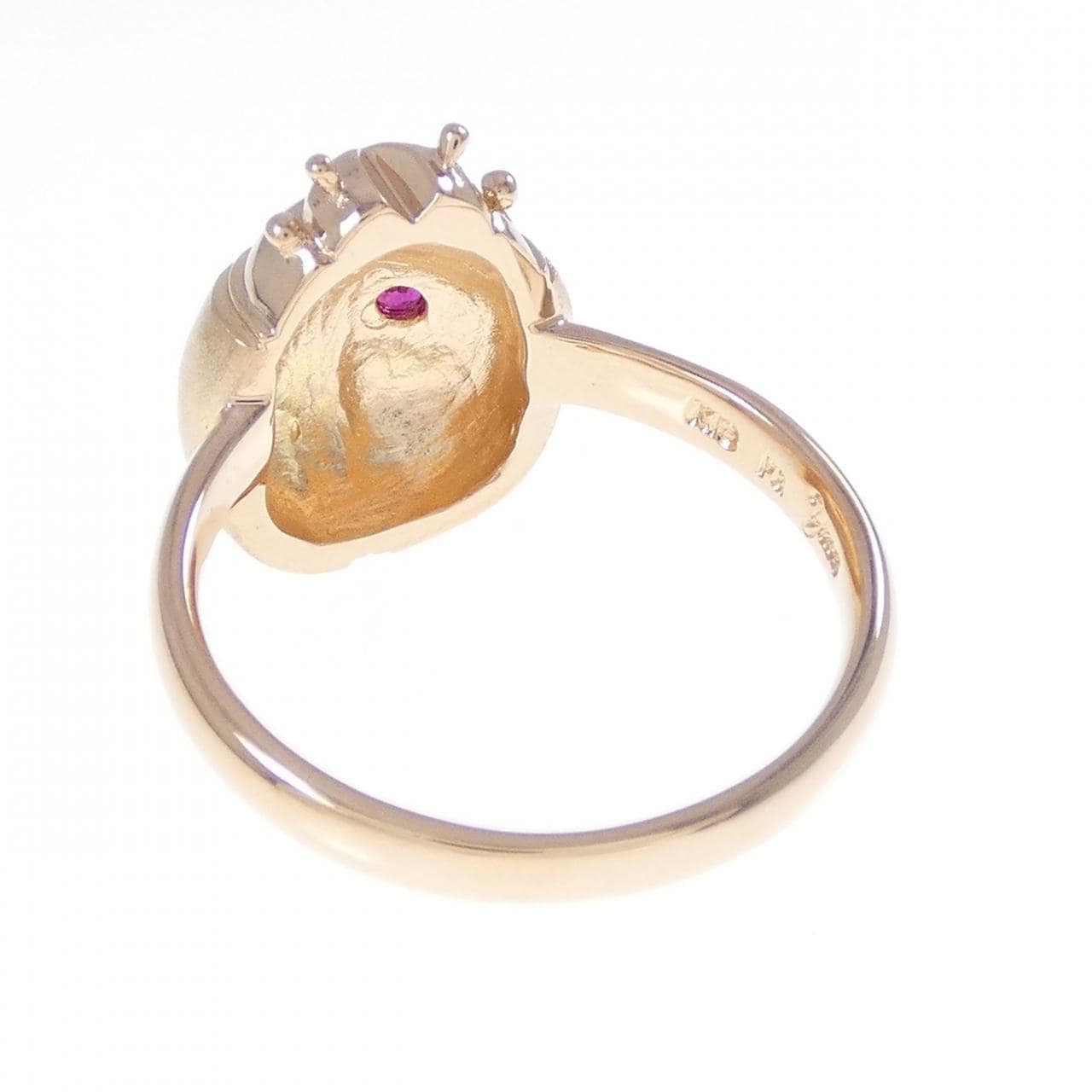 K18PG テントウムシ ルビー リング 0.08CT