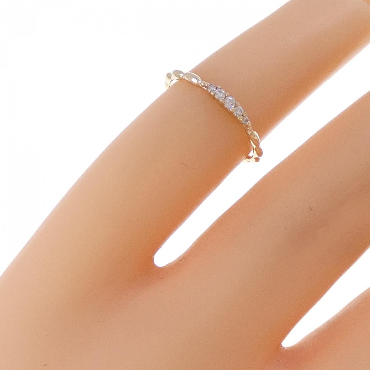 K10YG ダイヤモンド ピンキーリング 0.03CT