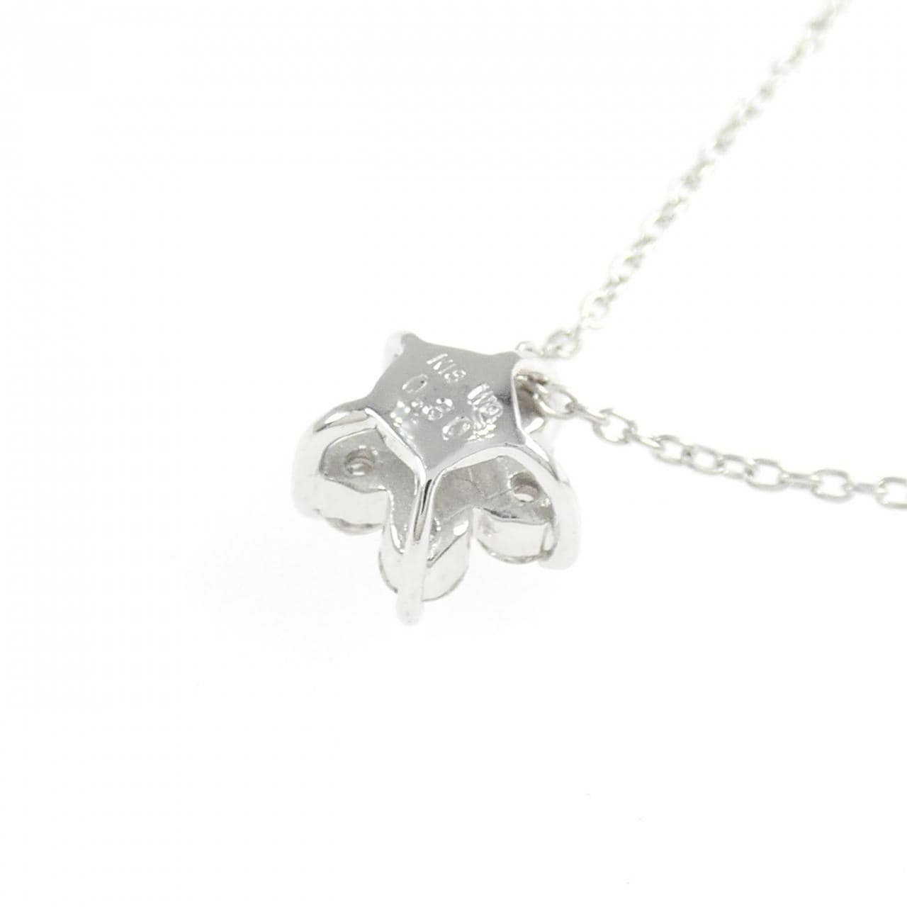 K18WG フラワー ダイヤモンド ネックレス 0.30CT