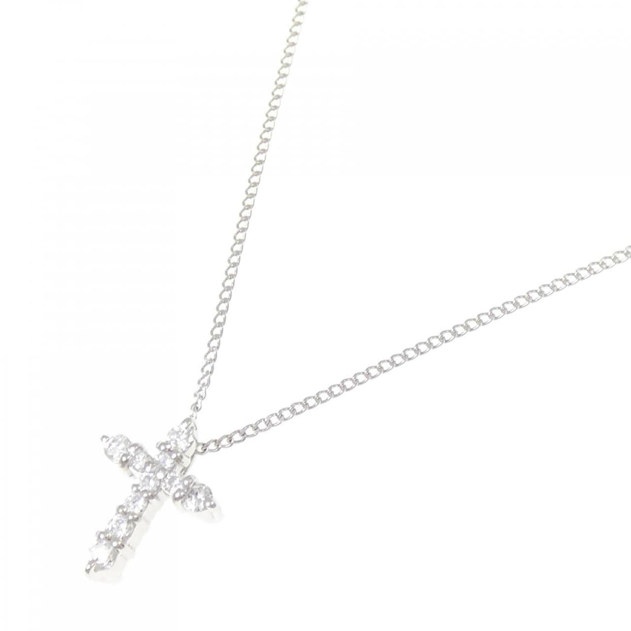 PT900/PT850 クロス ダイヤモンド ネックレス 0.16CT