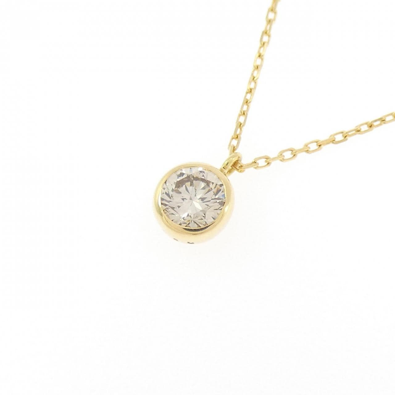 K18YG ソリティア ダイヤモンド ネックレス 0.30CT