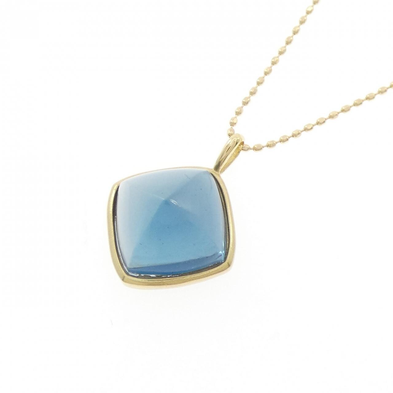 K18YG Blue Topaz Necklace 6.00CT