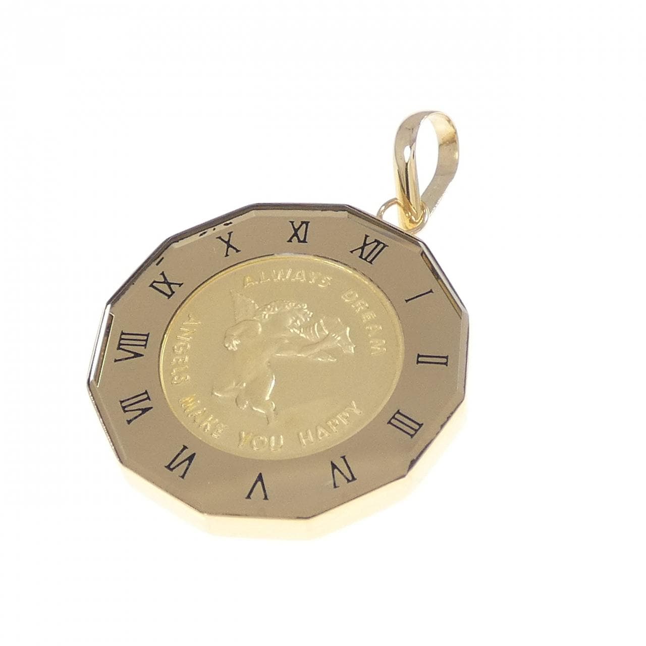 K18YG (frame) coin pendant