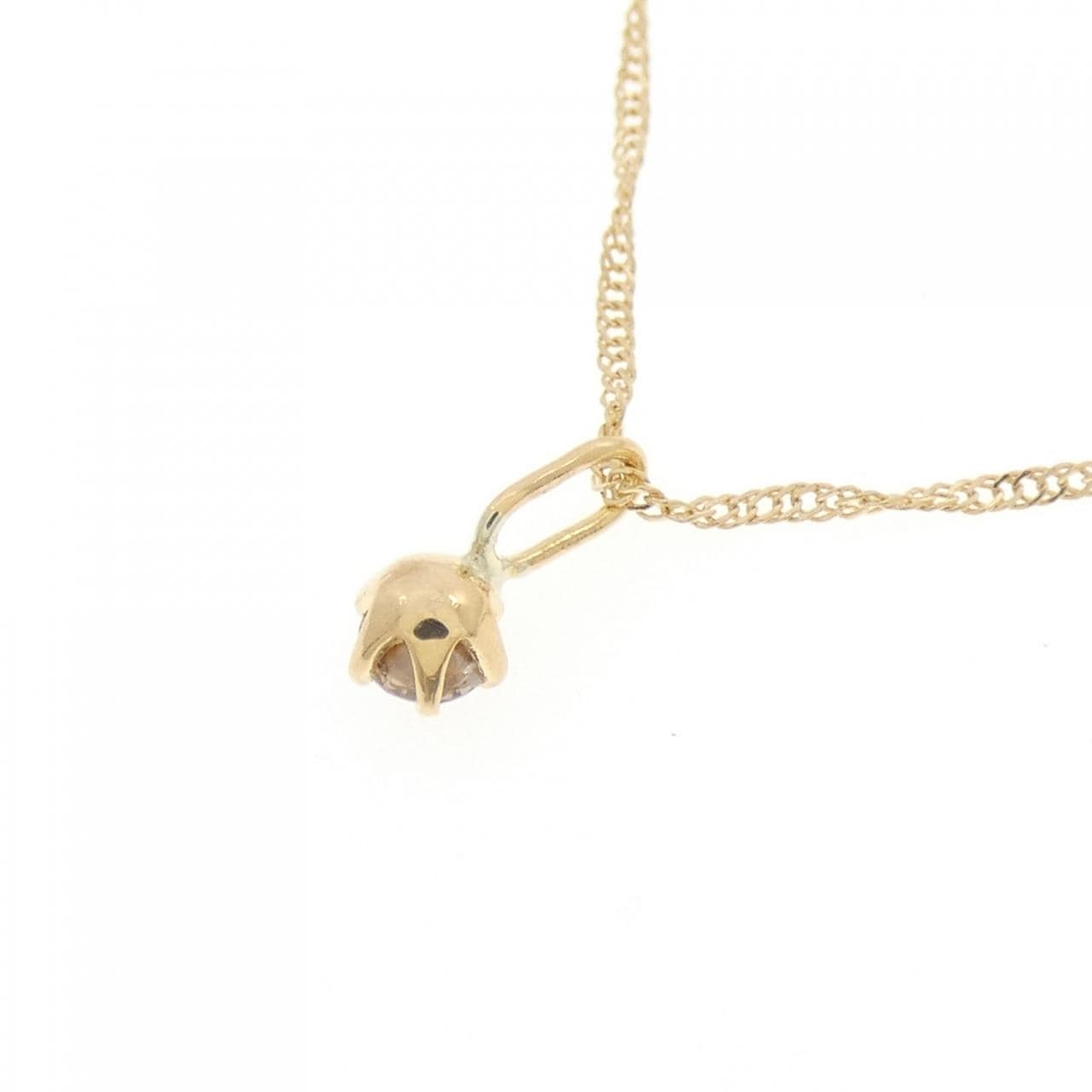 K18YG ソリティア ダイヤモンド ネックレス 0.1CT