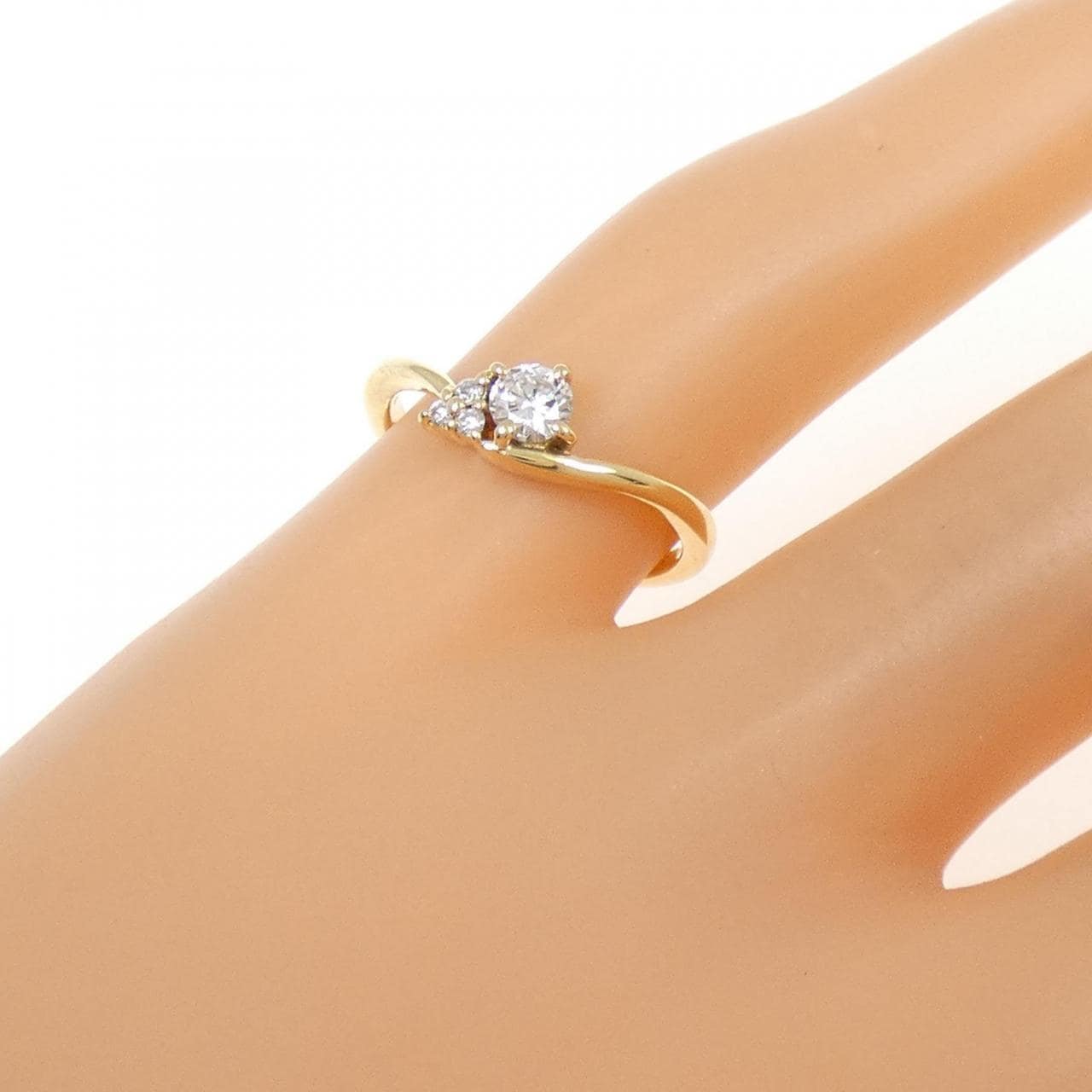 K18YG ダイヤモンド リング 0.155CT