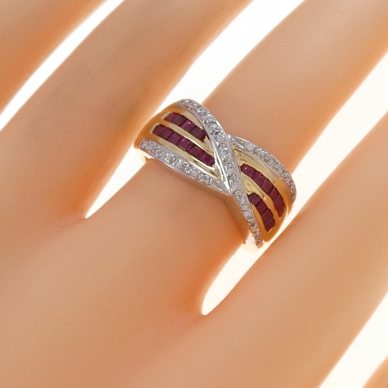 K18YG/PT900 ルビー リング 1.24CT