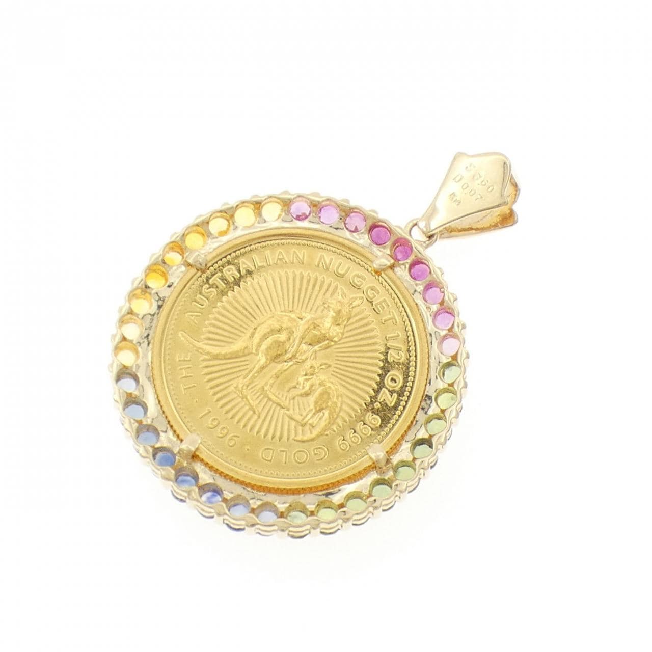 K18YG(枠) サファイヤ コイン 3.60CT