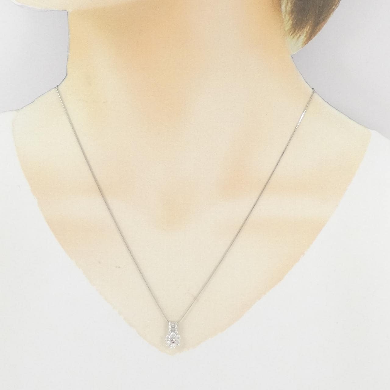 PT900/PT850 ピンクダイヤモンド ネックレス 0.06CT