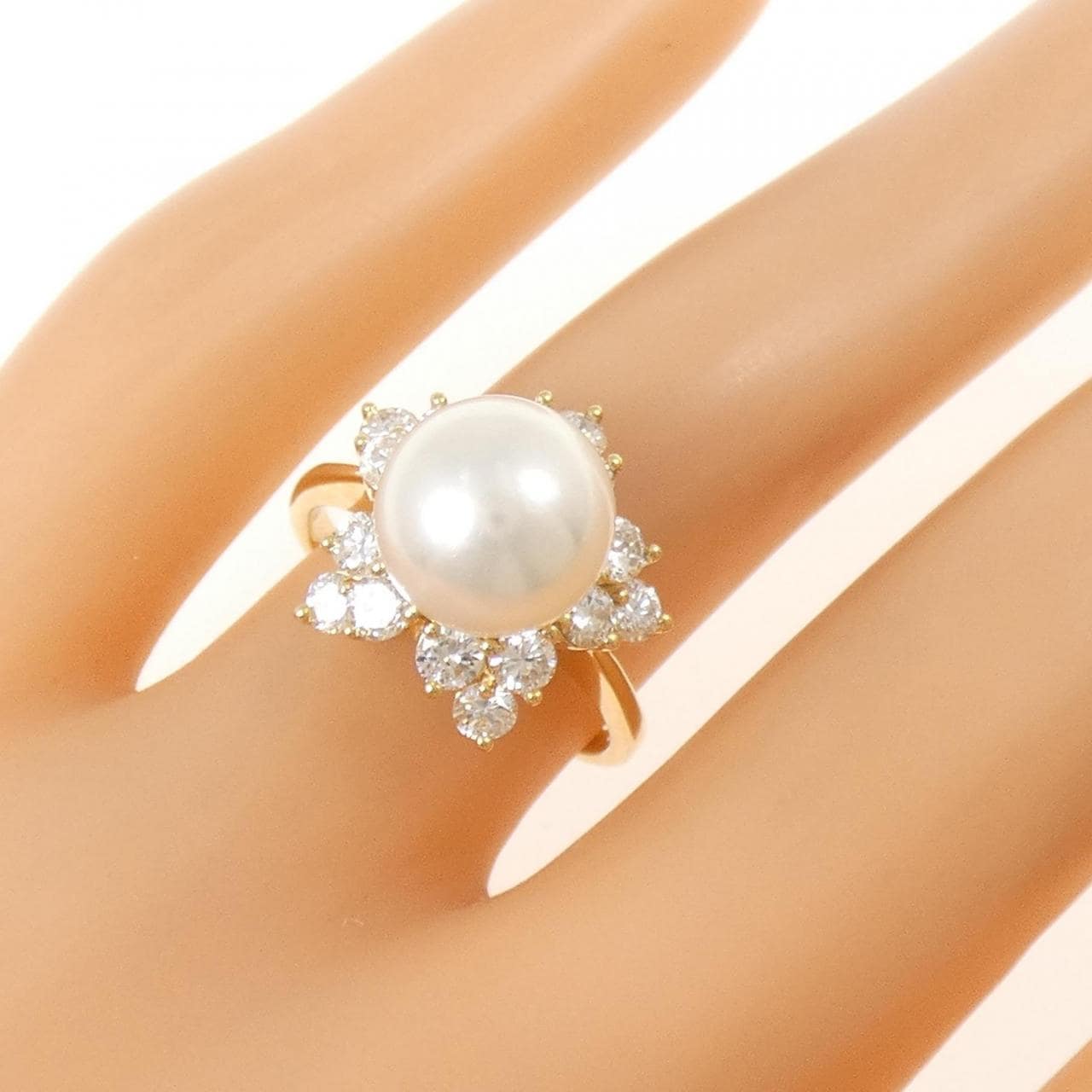 K18YG アコヤパール リング 9.1mm