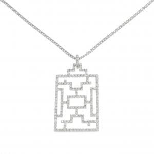 K18WG/PT850 ダイヤモンド ネックレス 1.50CT