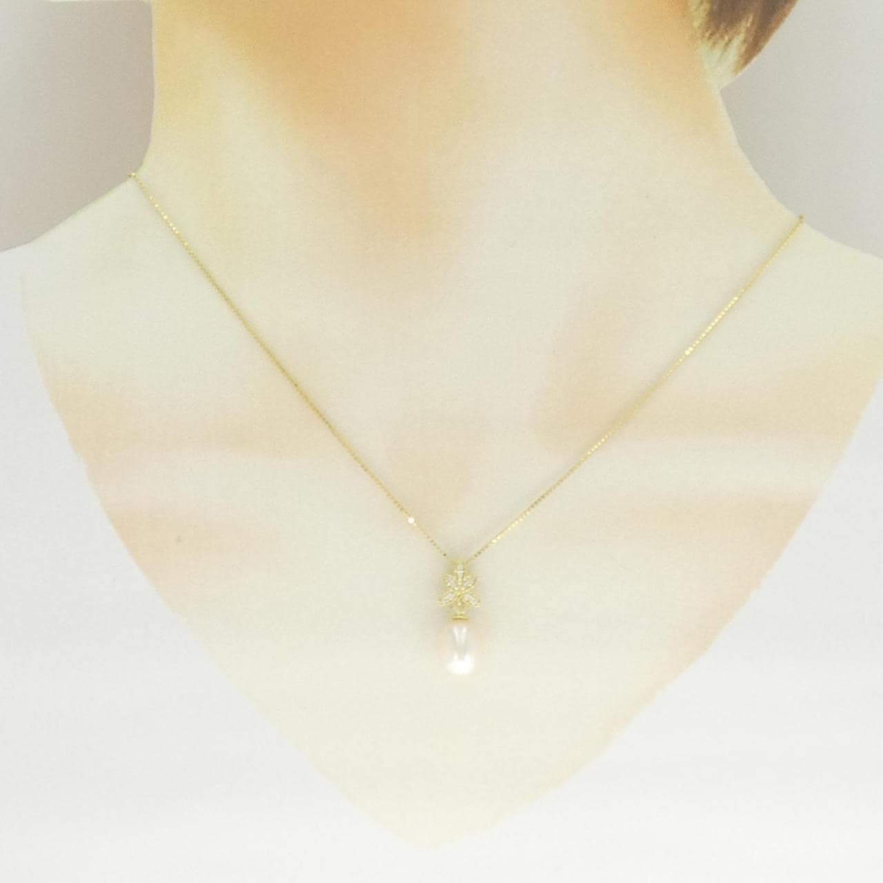 K18YG 淡水パール ネックレス