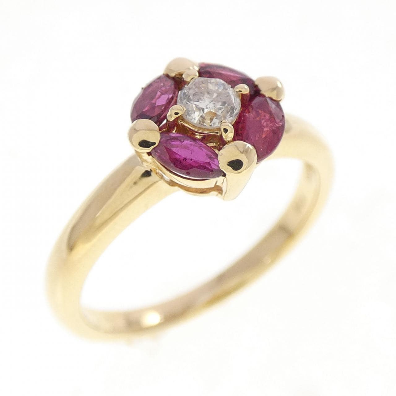 K18YG ルビー リング 0.45CT