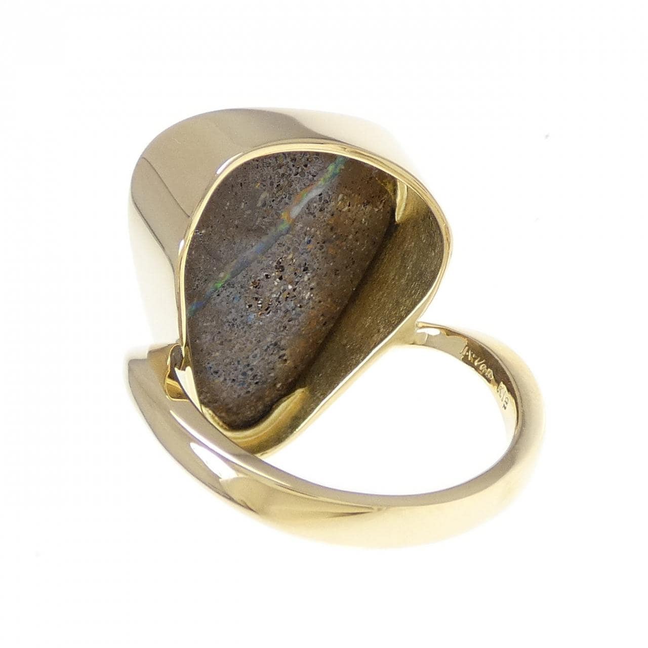 K18YG ボルダーオパール リング