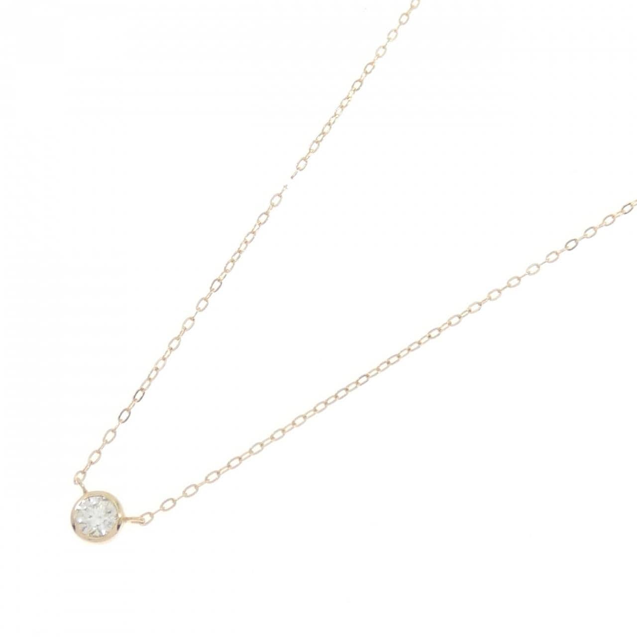 K18PG ソリティア ダイヤモンド ネックレス 0.11CT