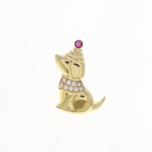 ギメル ルビー ブローチ 0.037CT
