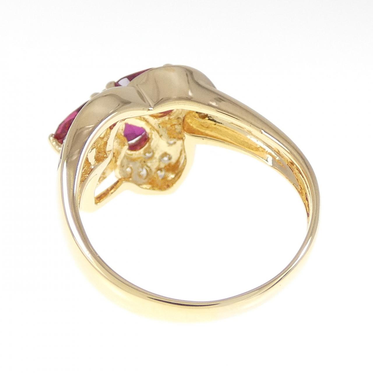K18YG红宝石戒指1.69CT