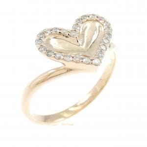 K18PG ハート ダイヤモンド リング 0.15CT