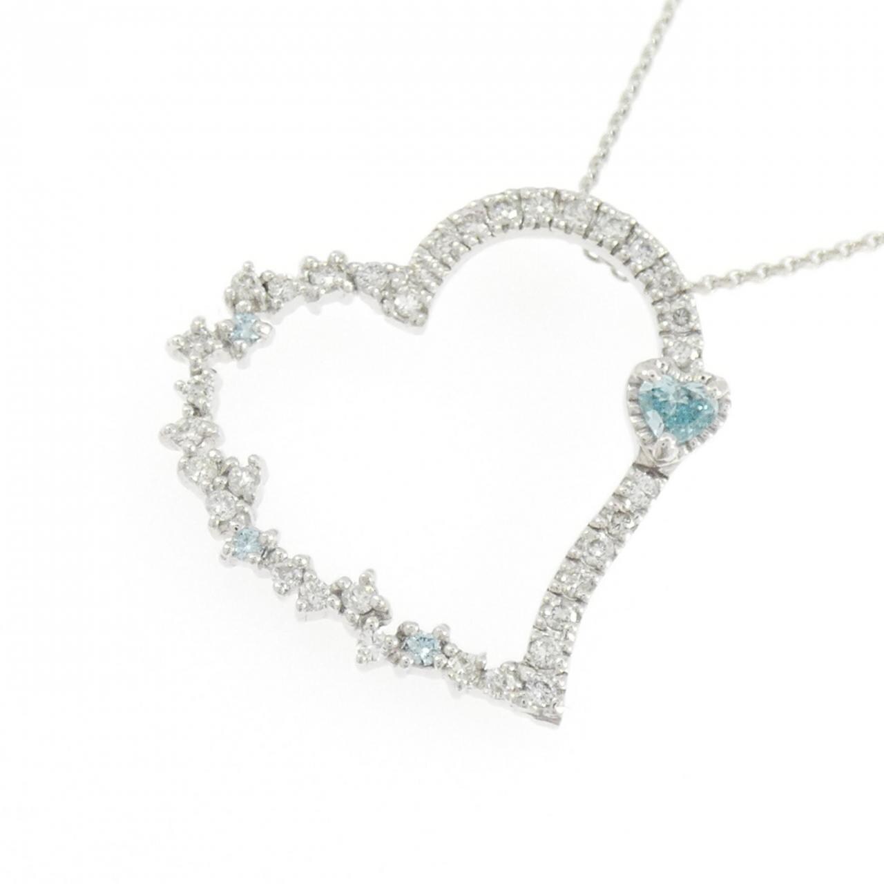 K18WG ハート ダイヤモンド ネックレス 0.47CT