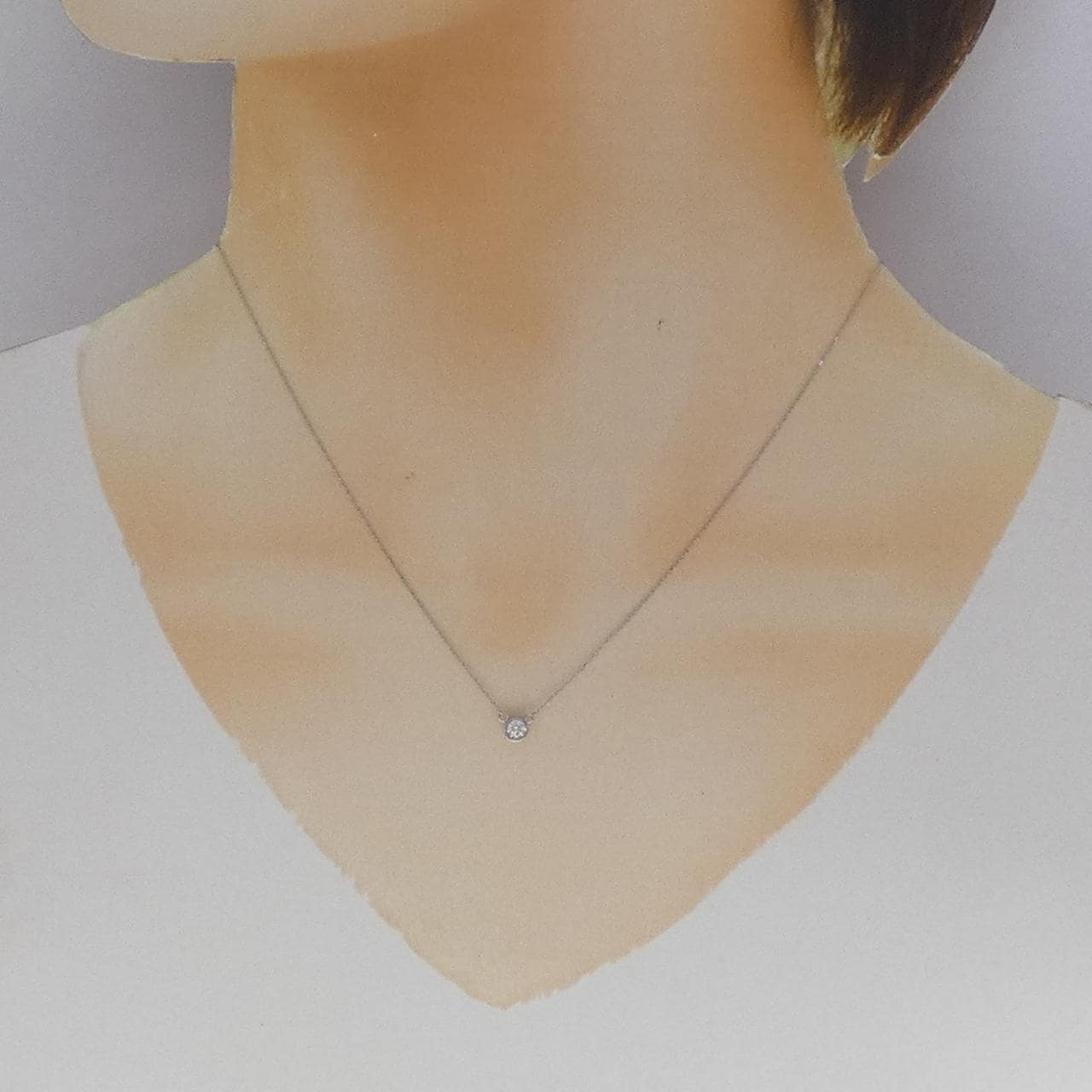 PT950/PT850 ソリティア ダイヤモンド ネックレス 0.10CT