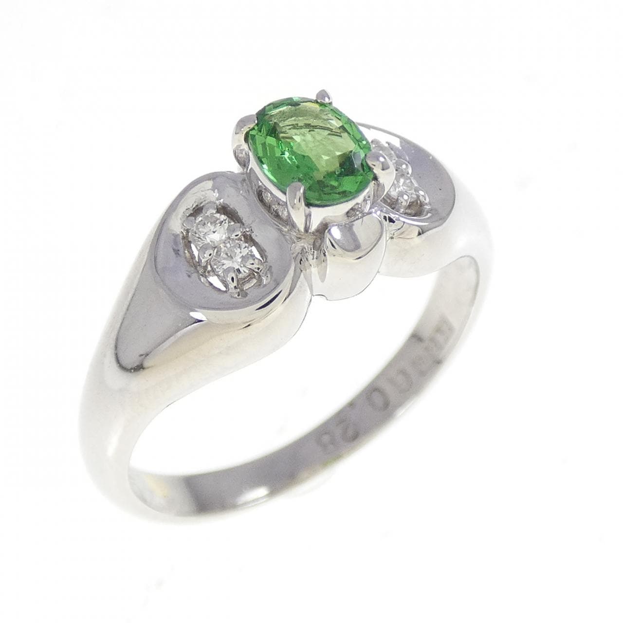 PT900 グリーンガーネット リング 0.28CT