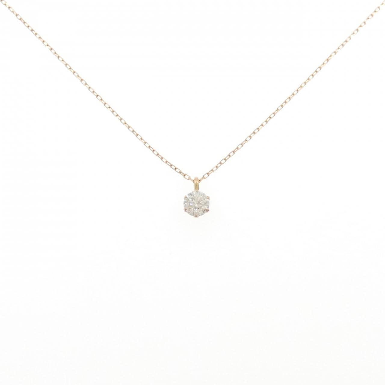 K18PG ソリティア ダイヤモンド ネックレス 0.30CT