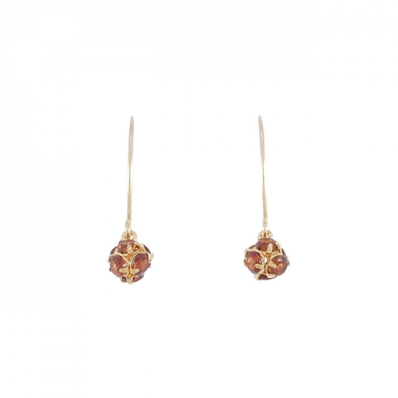 [BRAND NEW] K10YG Garnet earrings