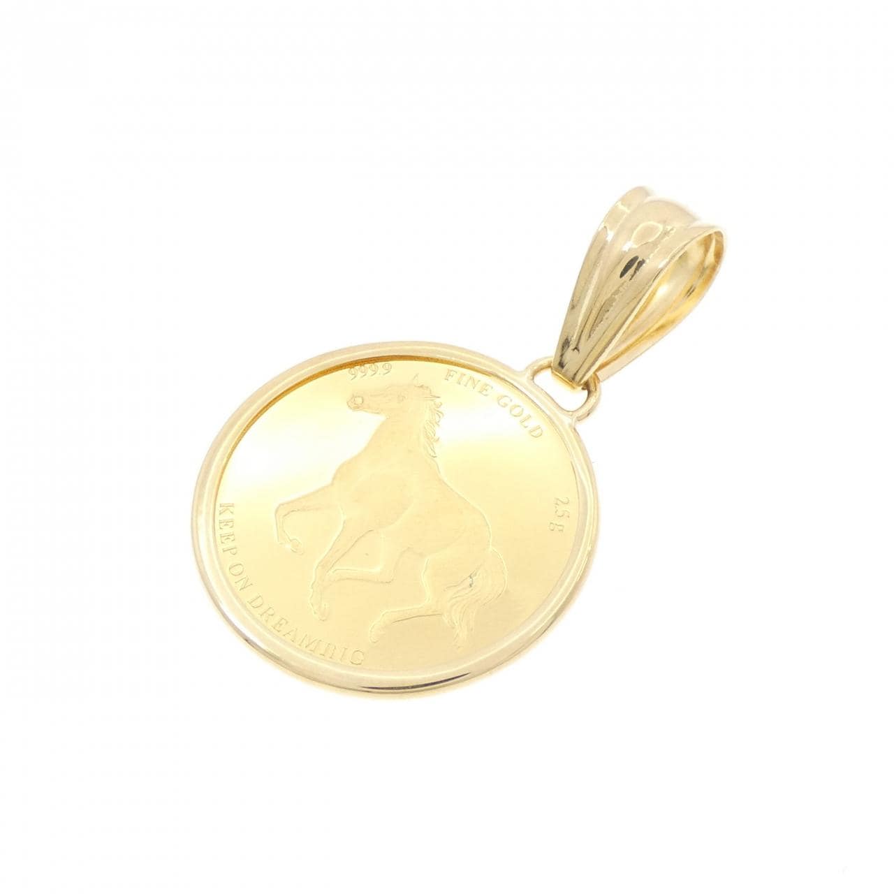 [新品] K18YG（框架）硬幣吊墜
