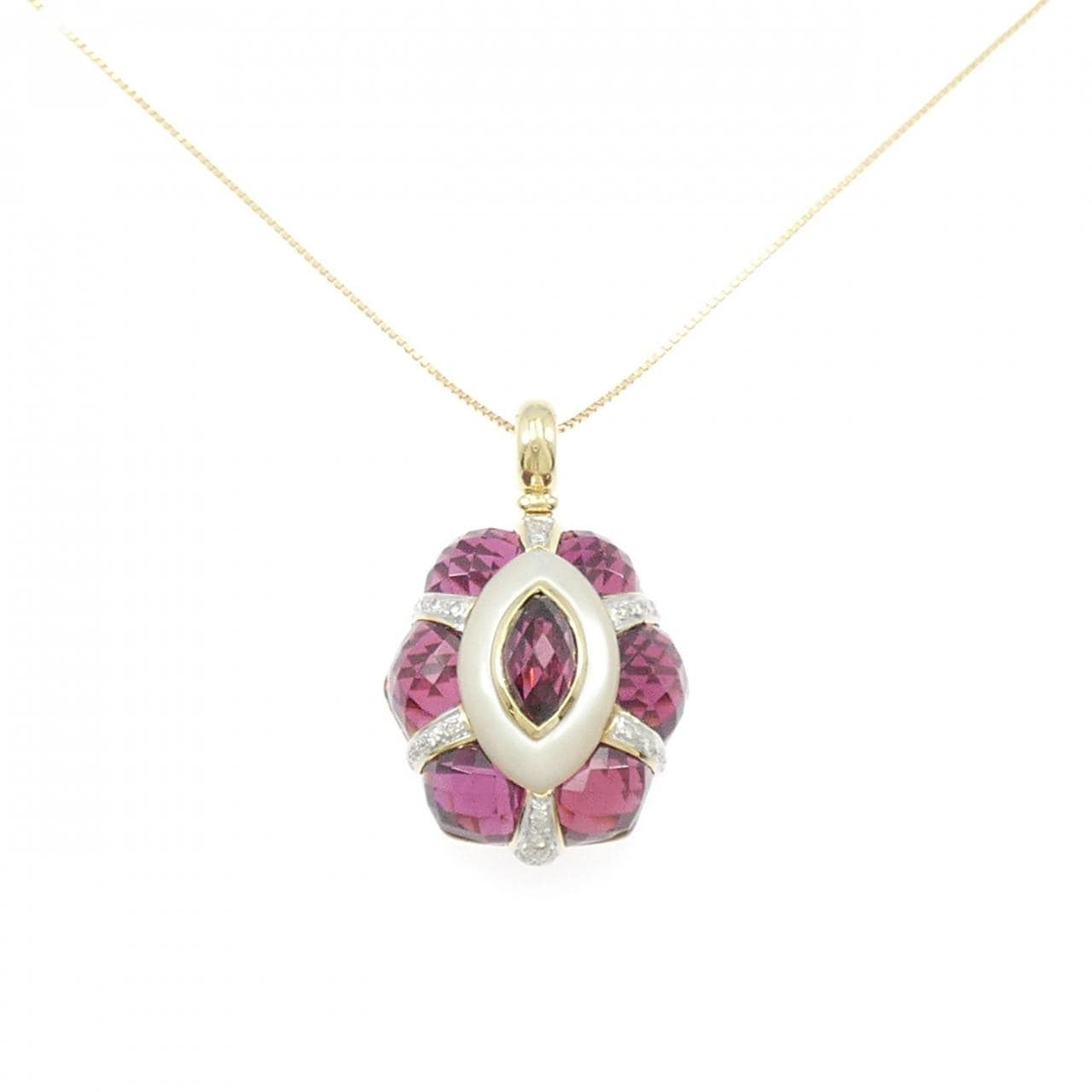 K18YG/K18WG カラーストーン ネックレス