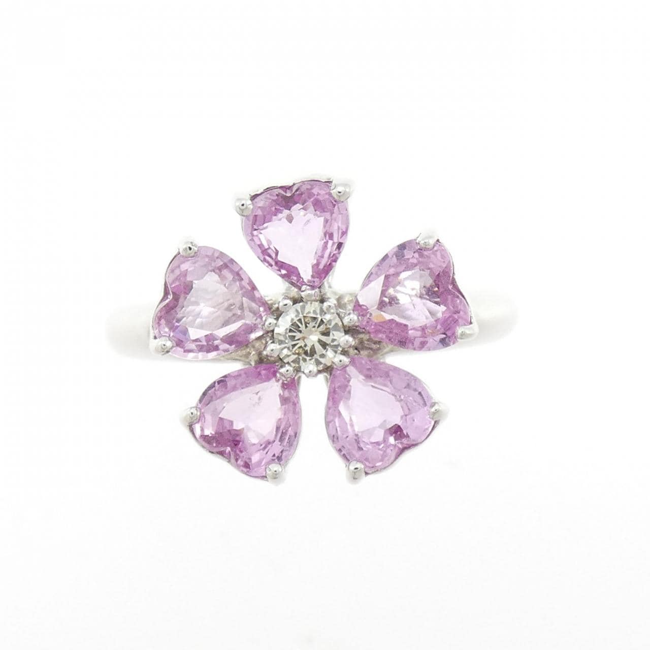 K18WG花卉蓝宝石戒指2.30CT