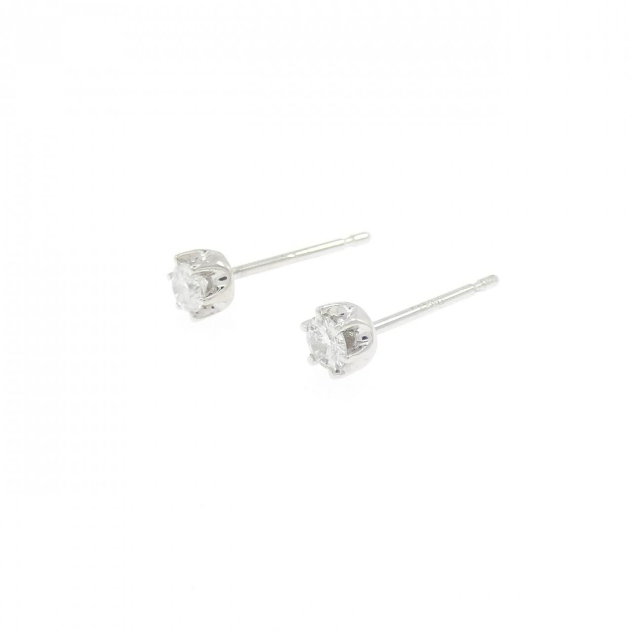 PT900 ソリティア ダイヤモンド ピアス 0.156CT