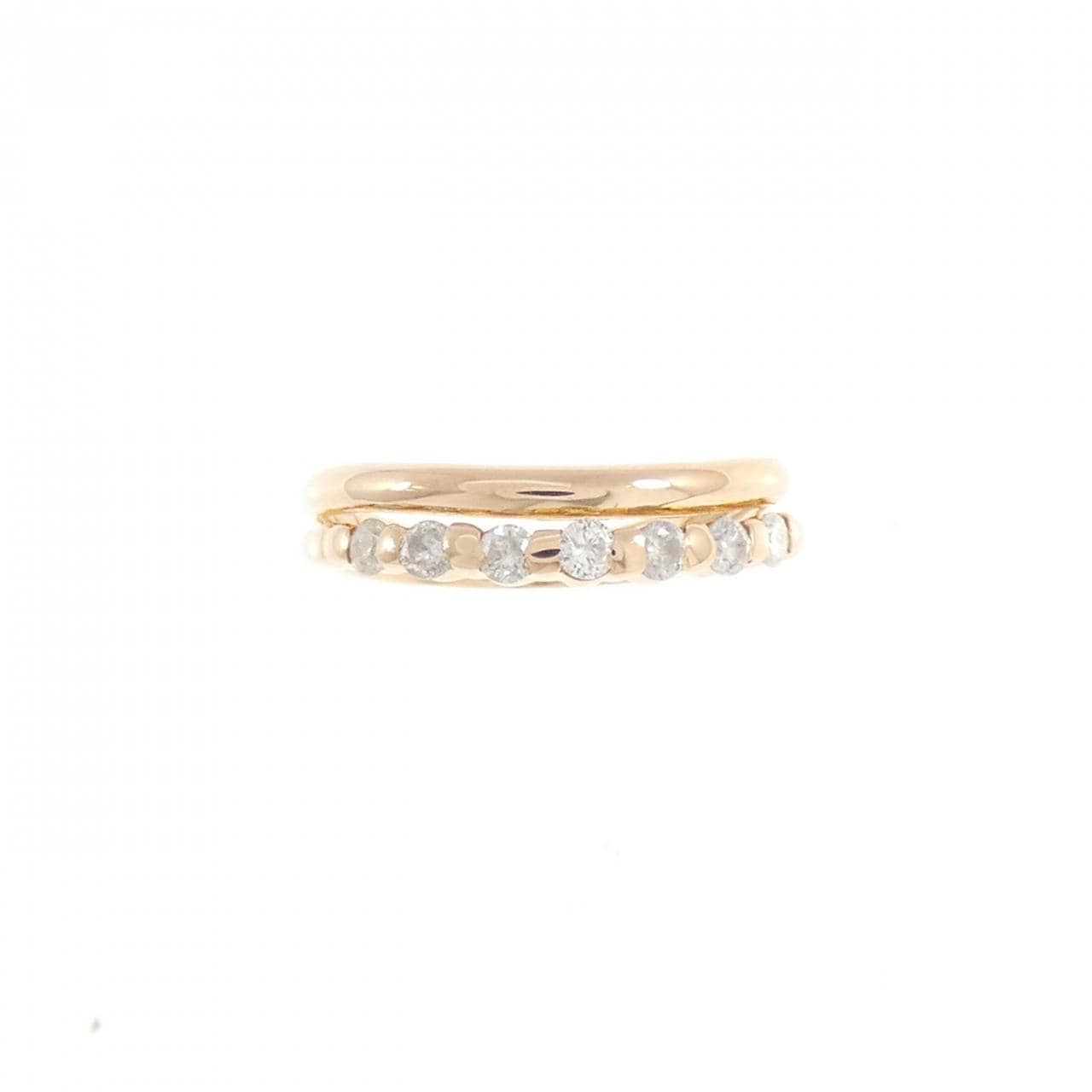 K18PG ダイヤモンド ピンキーリング 0.18CT