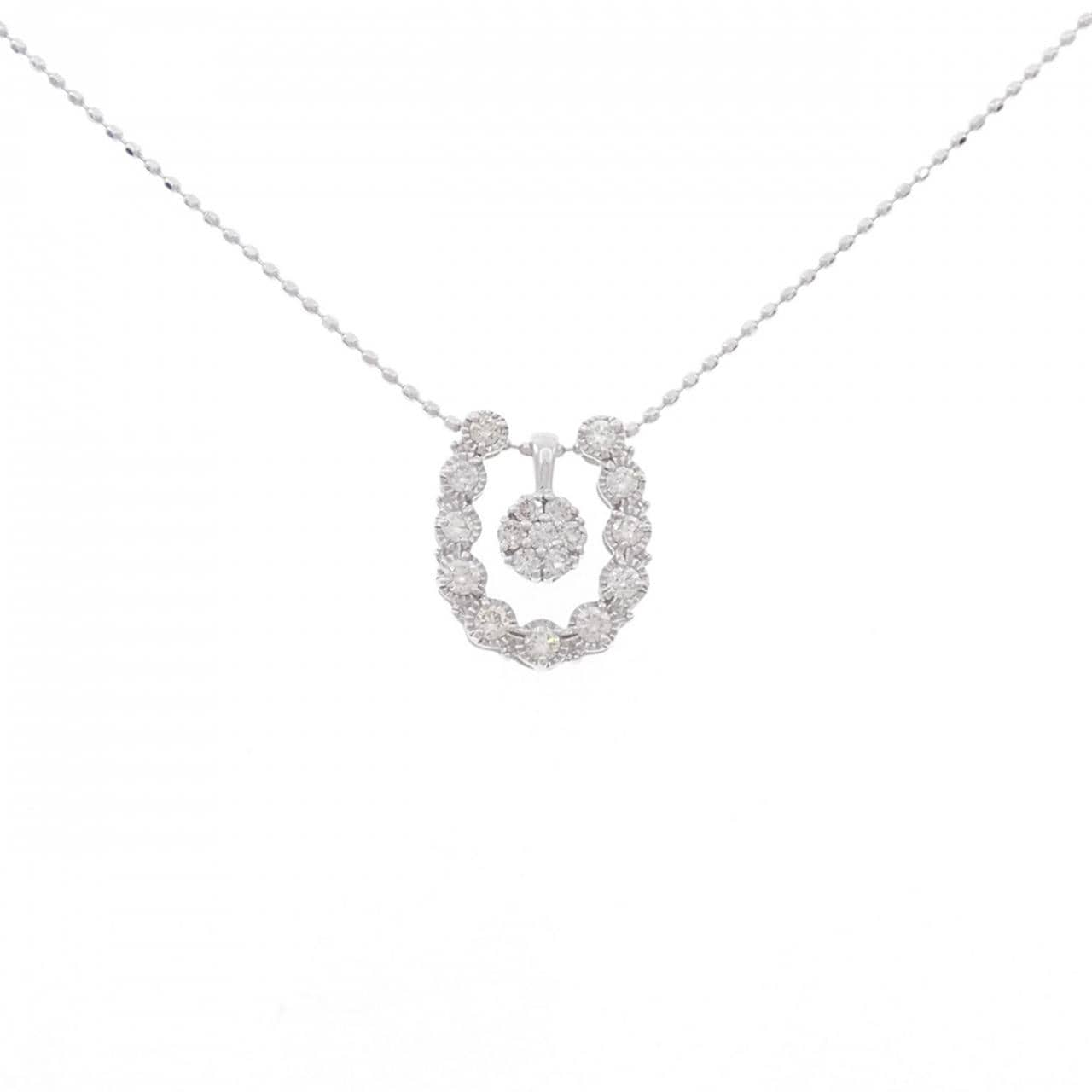 K18WG 2WAY Diamond Necklace 0.06CT