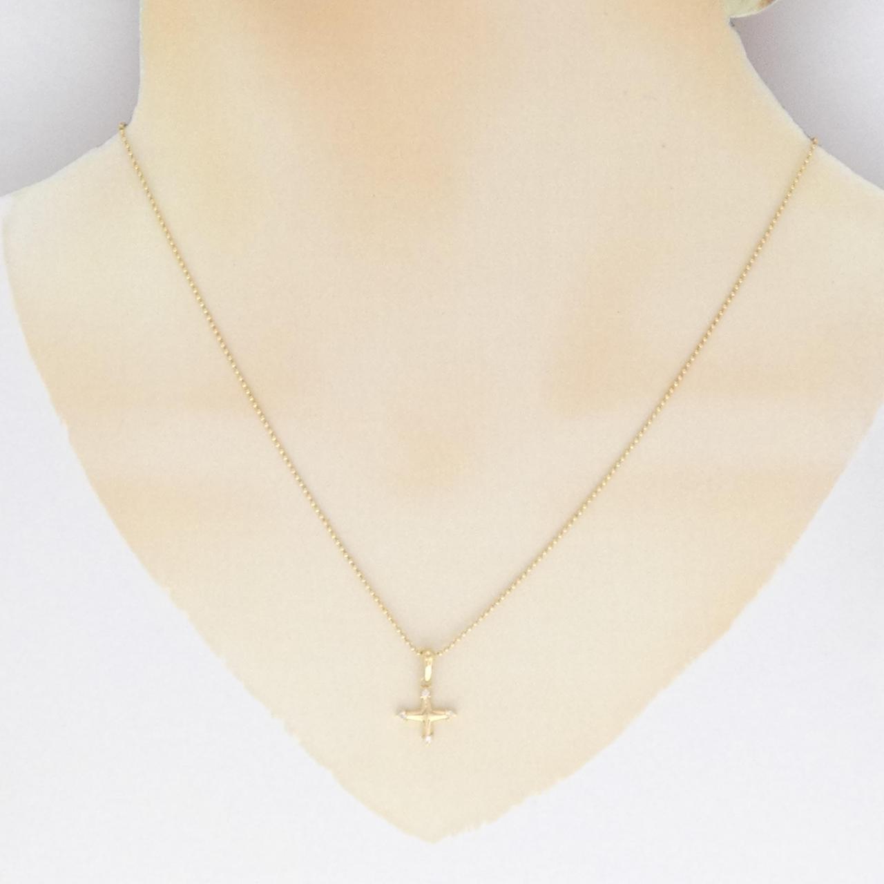 K18YG クロス ダイヤモンド ネックレス 0.04CT