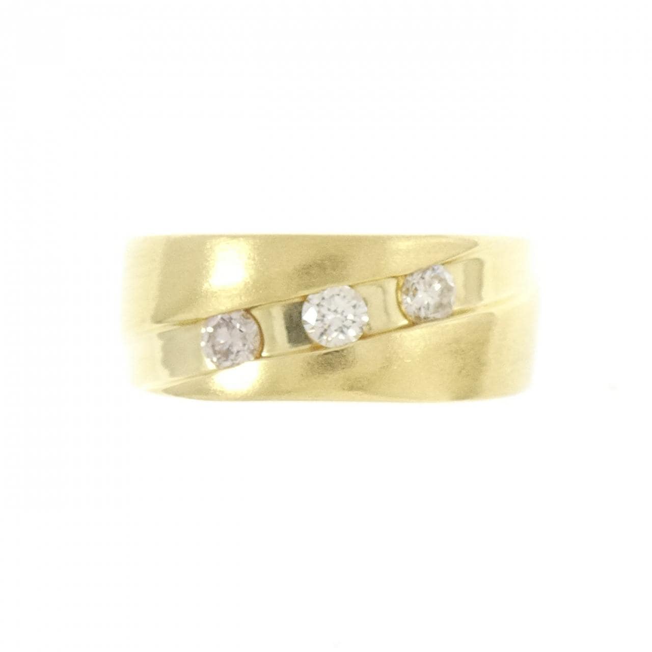 K18YG スリーストーン ダイヤモンド リング 0.27CT