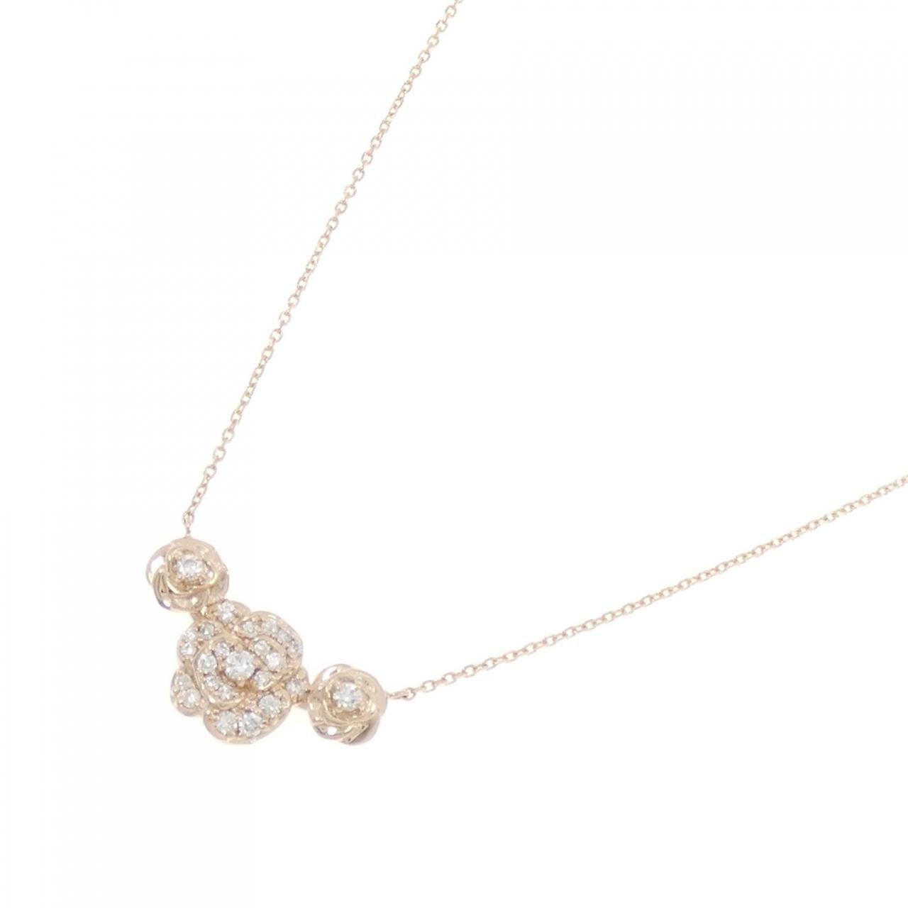K18PG ローズ ダイヤモンド ネックレス 0.20CT