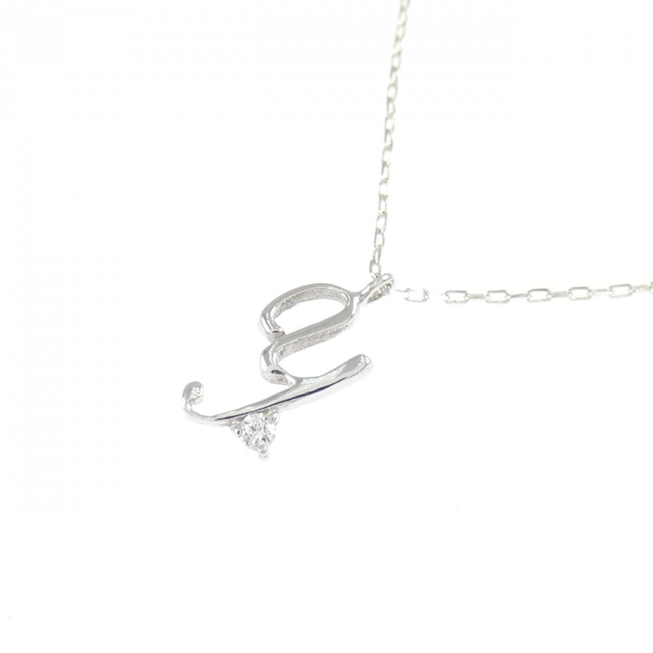 K18WG イニシャルY ダイヤモンド ネックレス 0.01CT