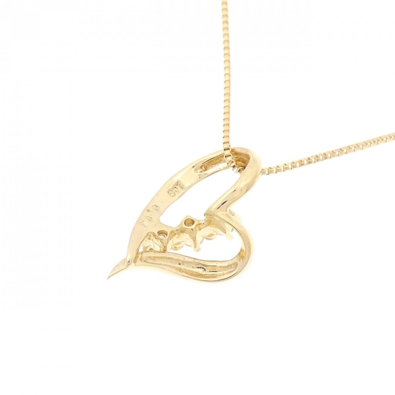 K18YG ハート ダイヤモンド ネックレス 0.04CT