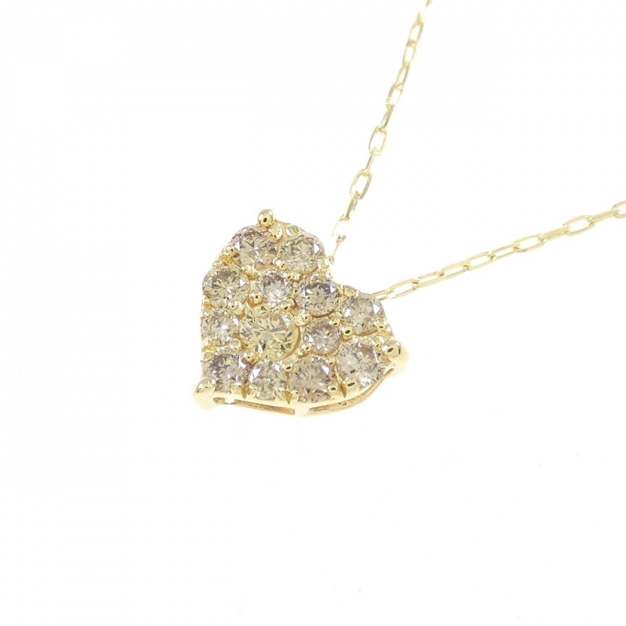 K18YG ハート ダイヤモンド ネックレス 0.20CT