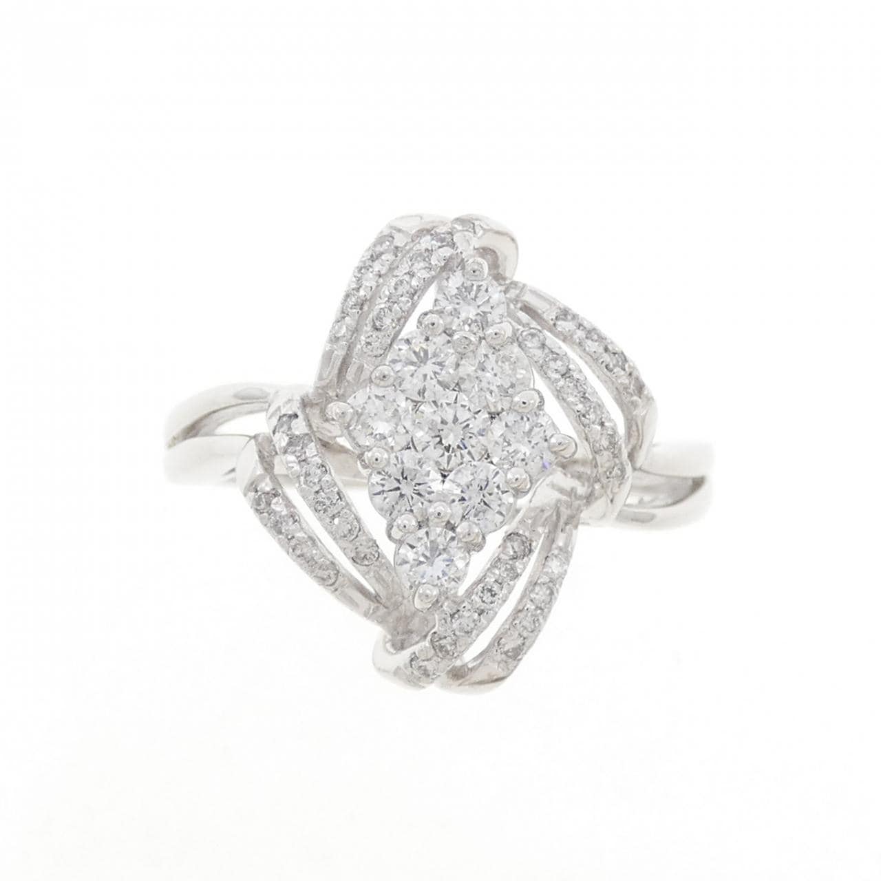 K18WG ダイヤモンド リング 0.75CT
