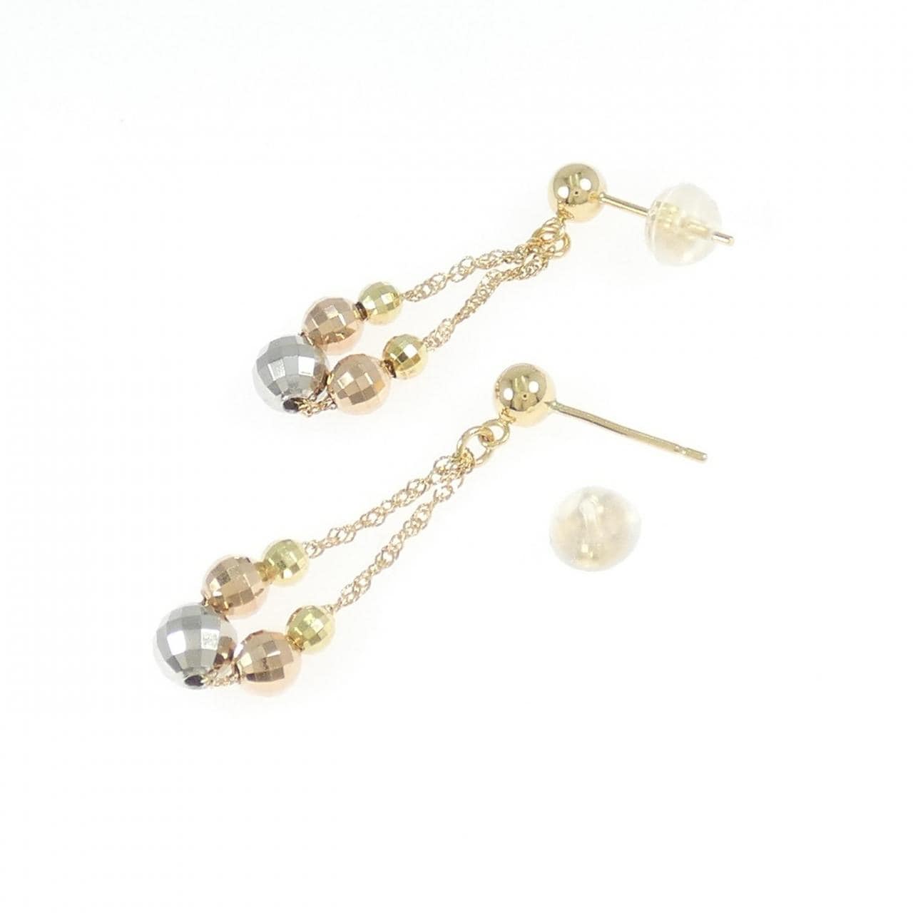 K18スリーカラー ピアス