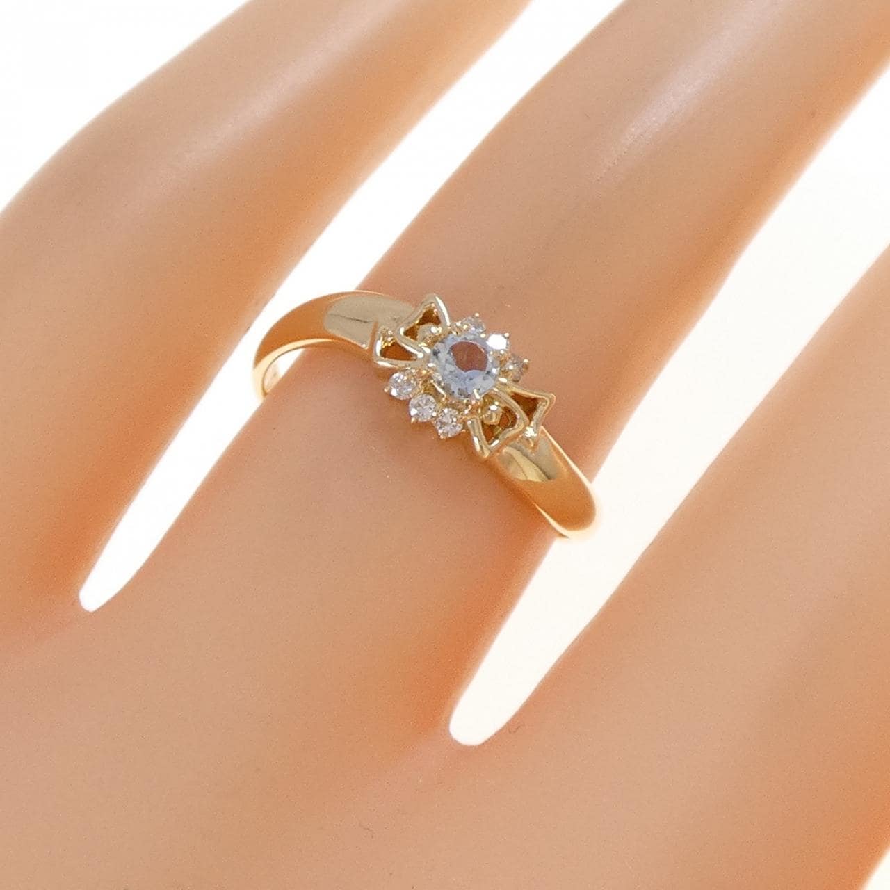 K18YG アクアマリン リング