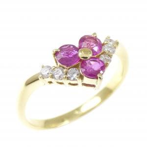K18YG ルビー リング 0.43CT