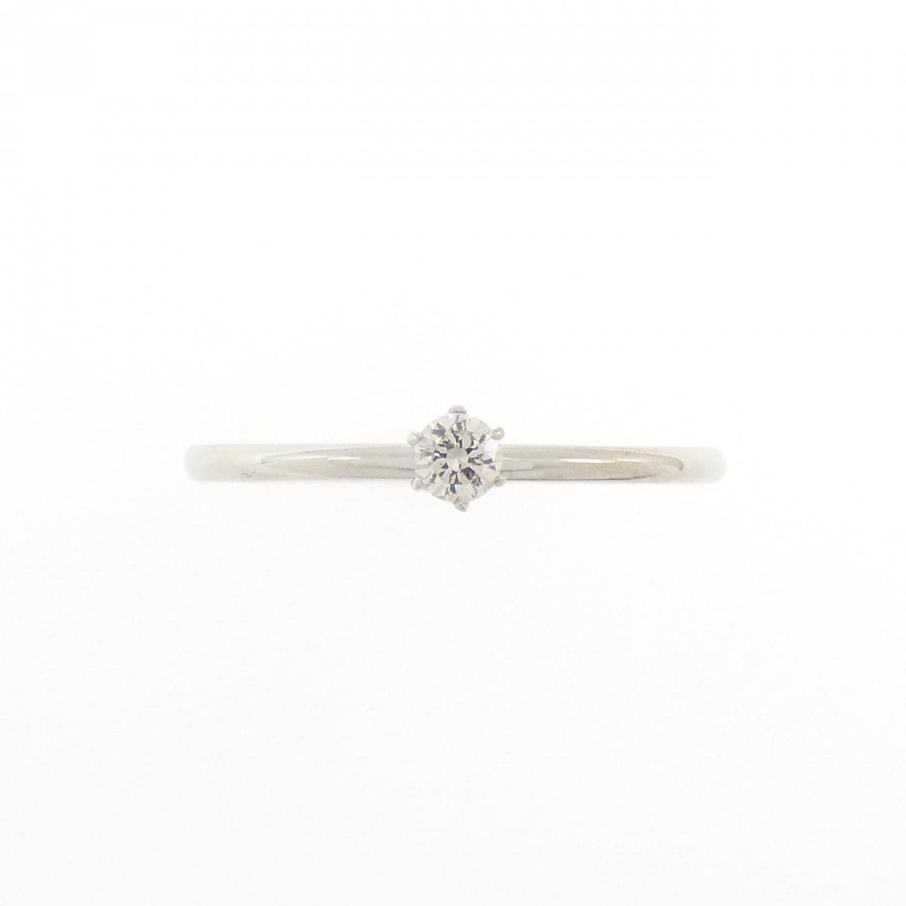 K18WG ソリティア ダイヤモンド リング 0.07CT